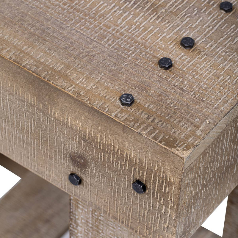 Modern Farmhouse 62.9" Solid Wood Entryway Table, Natural