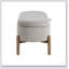 Banc de rangement Mid-Century moderne avec revêtement en velours côtelé taupe, conception relevable et pieds en bois massif pour une utilisation polyvalente à la maison