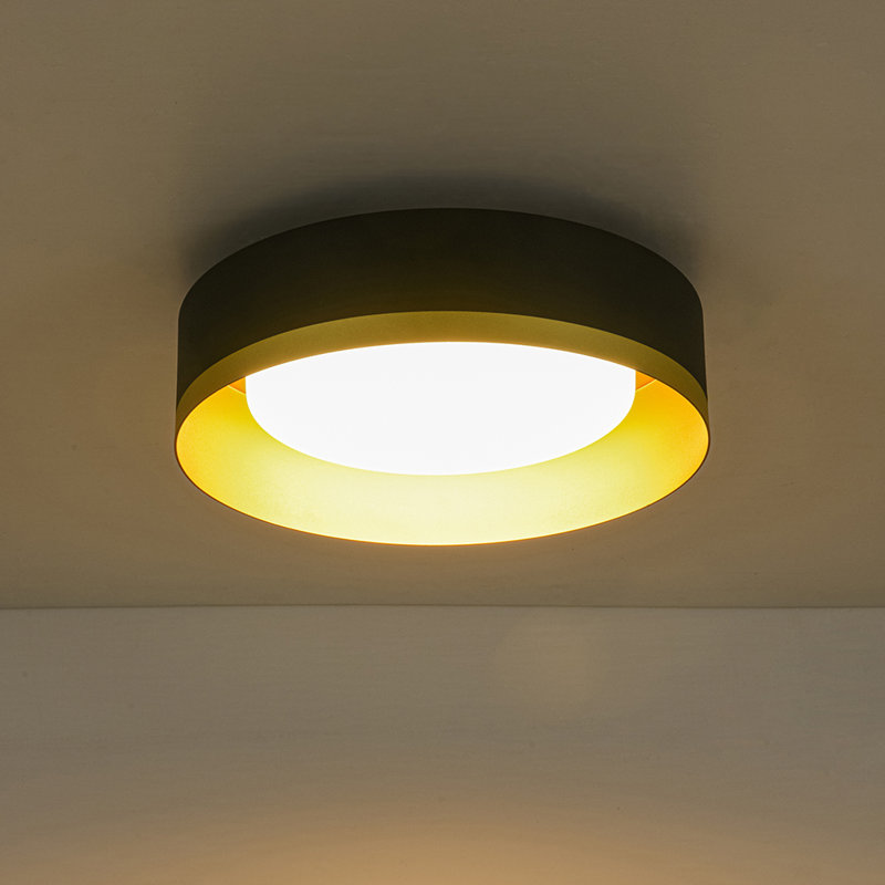 Plafonnier encastré moderne à DEL 5 ct réglable, Noir mat / Or