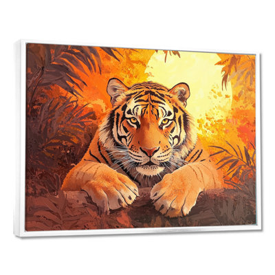 «Tiger in the Jungle At Sunset», reproduction sur toile