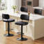 Tabourets de bar pivotants à hauteur ajustable 360 ° avec dossier rembourré-738459917