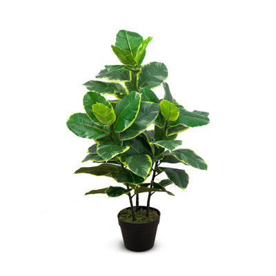 Croyez BotanicalFit votre ficus artificiel en pot de 35 pouces avec 2 feuilles à deux tons dans votre décoration intérieure et créez le fini le plus vert