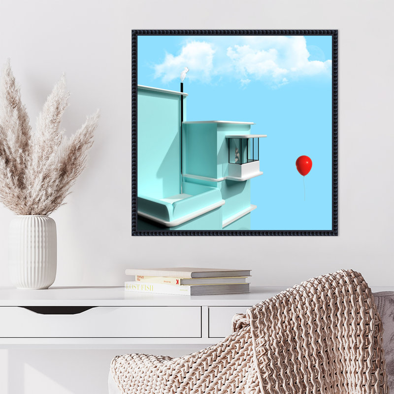 «The red balloon» par Michael Allmaier, reproduction d'art sur toile encadrée, H 22 po x l 22 po