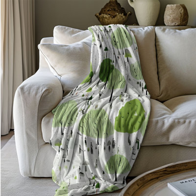 Wet Greenery - 1 Piece Premium Sherpa Blanket