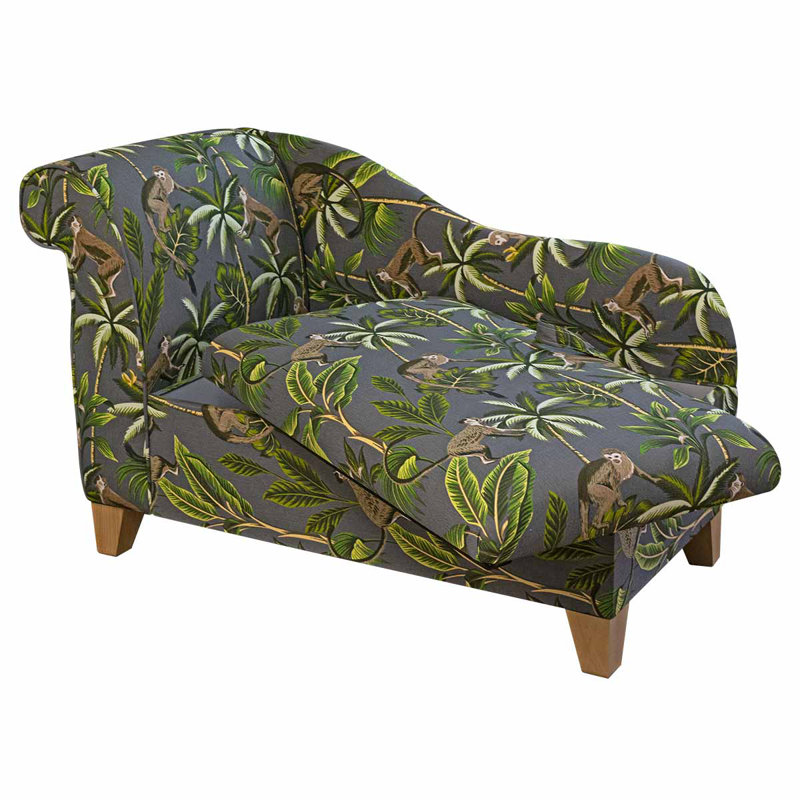 Upholstered Chaise Lounge, Grey