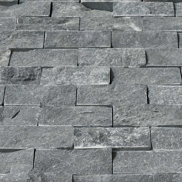 Carreau de mosaïque en marbre noir, Gris, argenté, noir, Aspect de marbre