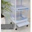 Cage à perroquet moderne en métal bleu clair à double couche avec plateau coulissant