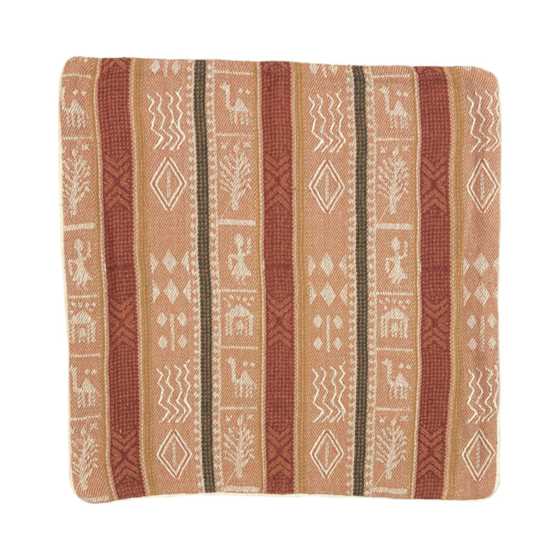 Inman Striped Brown Square Throw Cushion