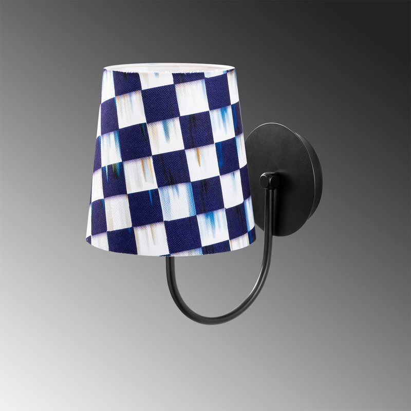 Applique murale à bras 1 lumière Aididam, Bleu / blanc