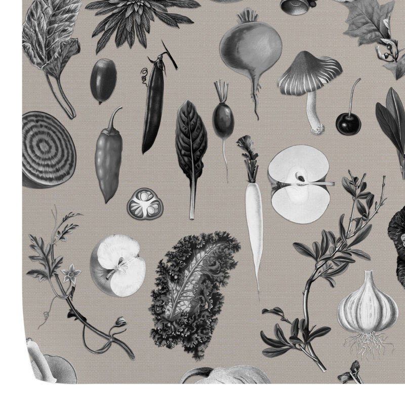 Kitchen Wallpaper Taupe Black