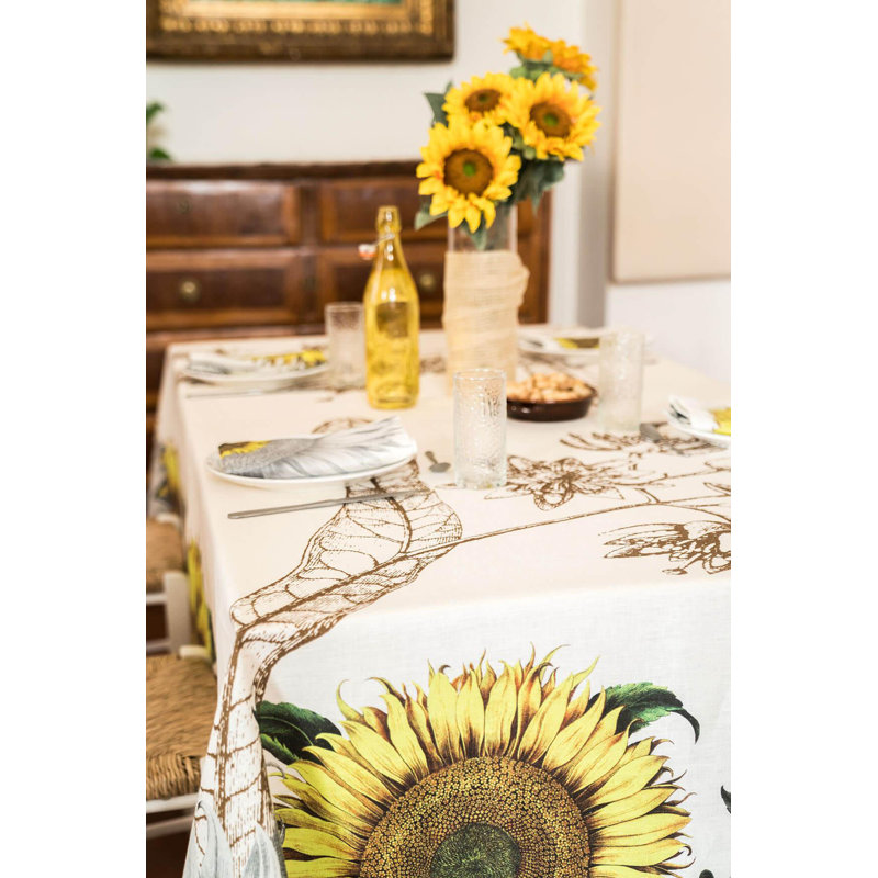 Helianthus Linen Tablecloth 220X220 Cm, 180cm x 270cm L