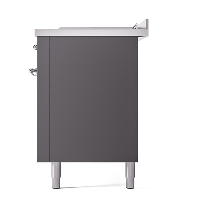Cuisinière ILVE Nostalgie II Série 60 po à double combustible avec 7 brûleurs scellés, plaque de cuisson, table française (gaz naturel, porte pleine)