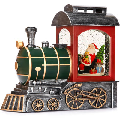 Enchanting Musical Santa Train Snow Globe Christmas Lantern