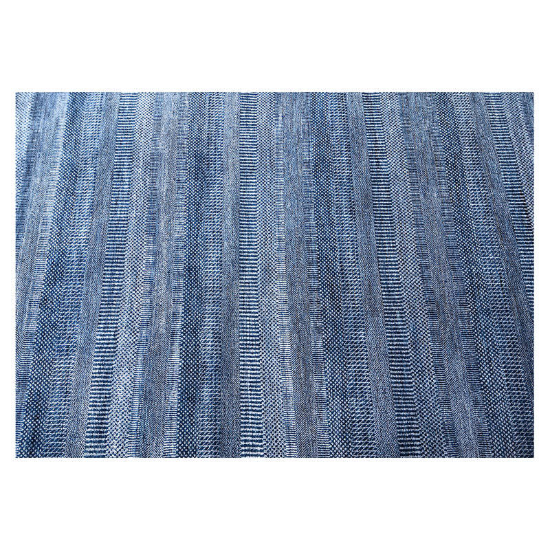 Tapis rectangulaire noué à la main bleu, Rectangle 8 pi x 10 pi