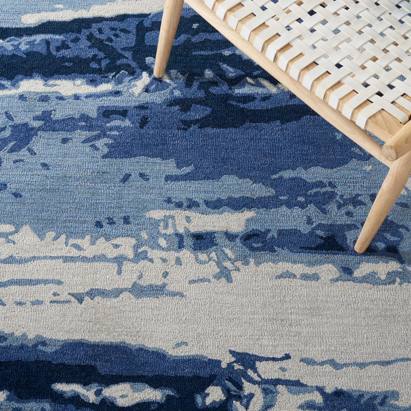 Tapis abstrait en laine et coton touffeté à la main Metro, Rectangle 3 pi x 5 pi