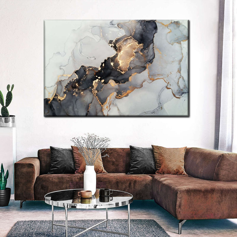 Abstrait luxueux sur toile, H 30 po x l 20 po x P 1,25 po