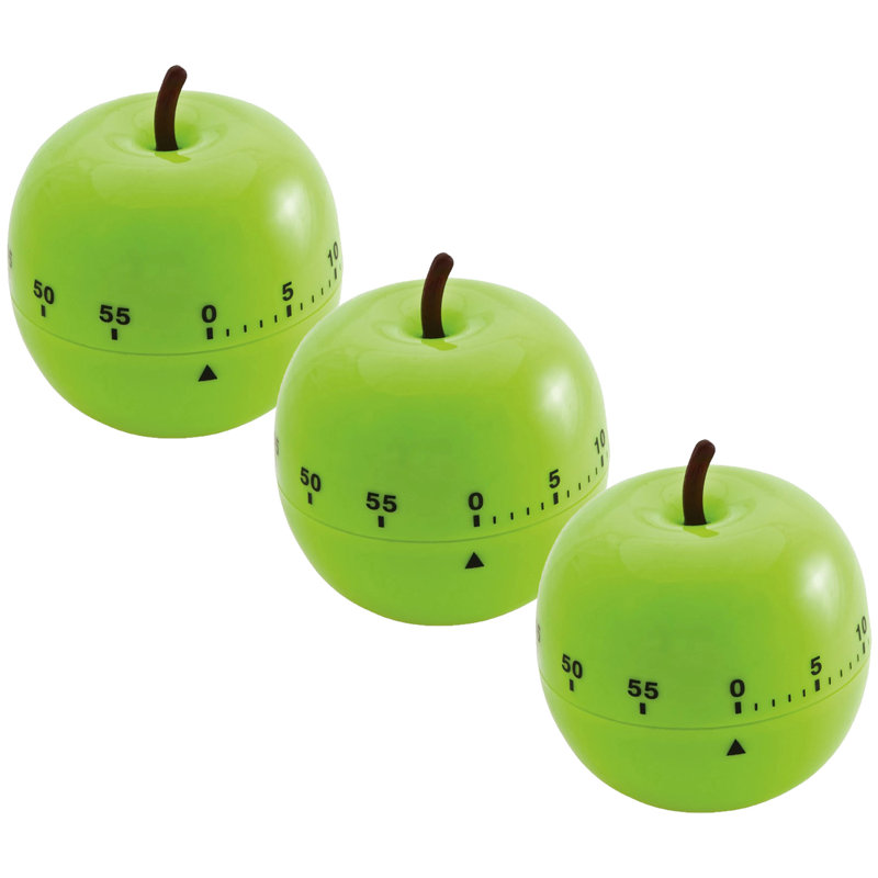 Minuterie en forme de pomme Baumgartens, vert, paquet de 3
