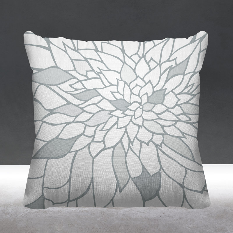 Coussin Romi, 15 po x 15 po, Gris