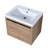 24 Inch Wall Mounted Bathroom Sink Cabinet - Soft Closing Hinge Imitative Oak Design Basin Easy To Clean-2071283475
