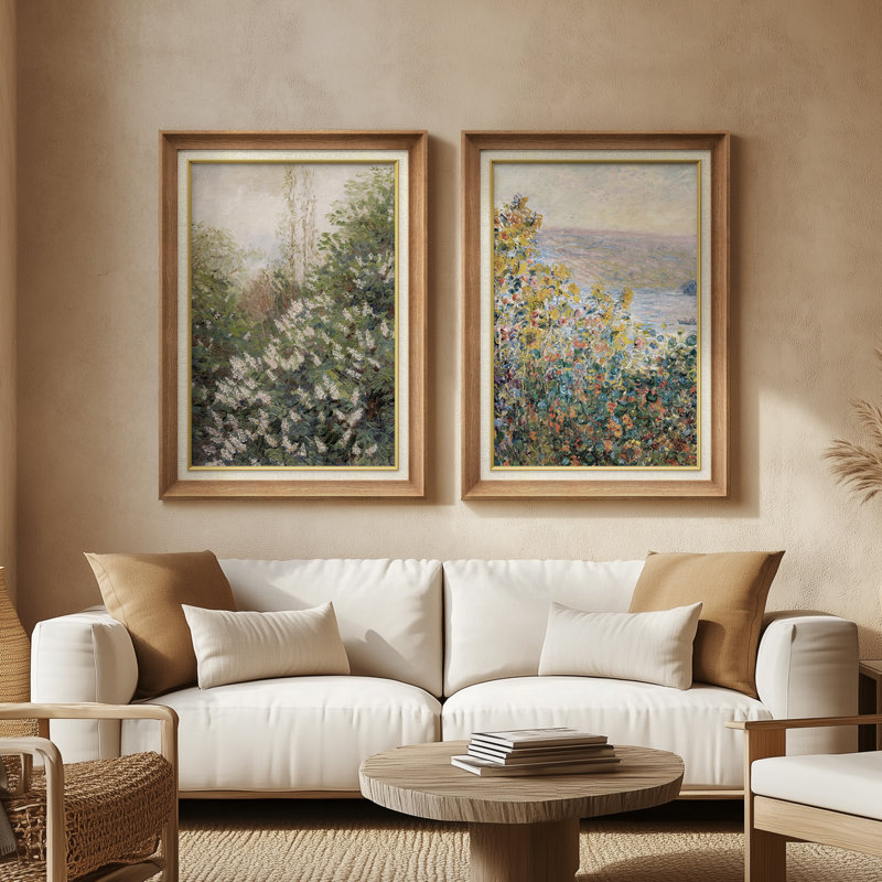 Ensemble de 2 œuvres d'art encadrées de qualité supérieure sur toile de qualité supérieure avec cadre de 26 po x 36 po
