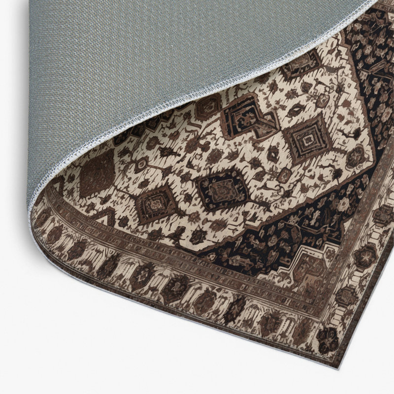 Persian Gray Indoor and Outdoor Area Rug, Rectangle 8' x 10'