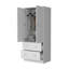 Armoire-penderie Wenden avec 2 tiroirs, 2 portes, grand rangement et tringle, blanc-1807838868