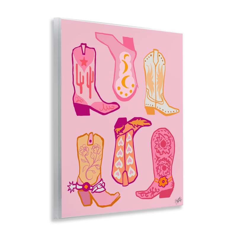 Art mural sur toile Cowgirl Boot Designs par Elizabeth Medley