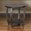 Table de bout latérale Flint avec tablette, forme cylindrique, ronde brune foncée de 24 pouces