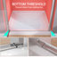 Porte de salle de bain pivotante à panneau pivotant sans cadre 36 "- 37 1/4" x H 72 "avec poignée en verre trempé-101257021-101257022