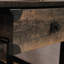 Table d'appoint industrielle en bois avec tiroirs coulissants et tablette ouverte, brun