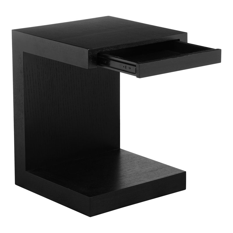 Zebulon End Table with Storage, Black
