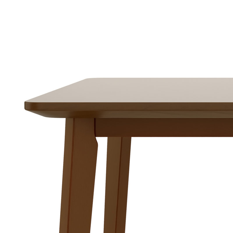 5-Piece Dining Set - Solid Wood Table and Upholstered Chairs, Brown