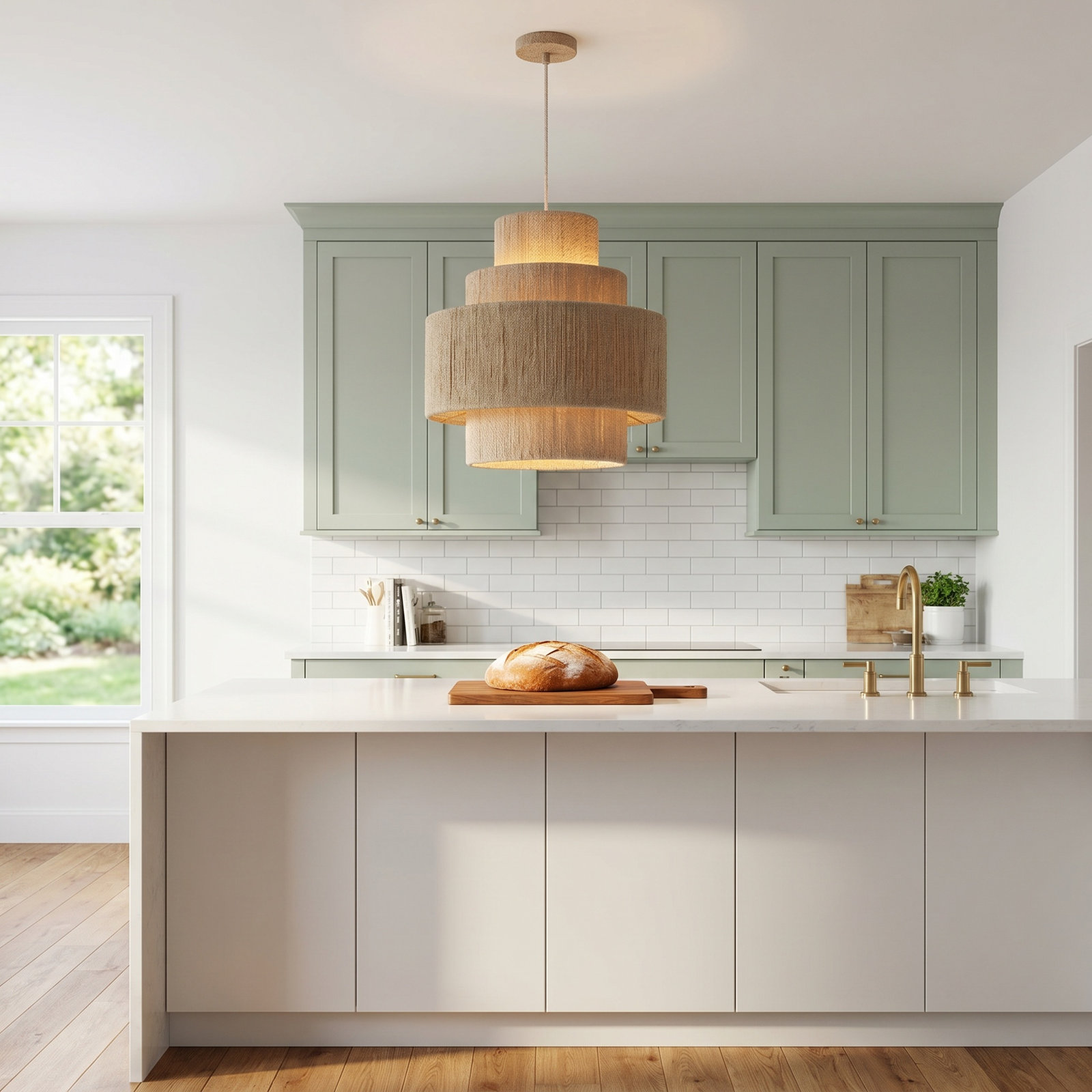 Uptown Single Light Cotton Dimmable Pendant