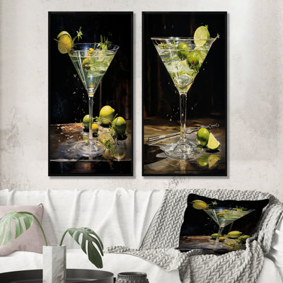 «Dirty Martini Mirage Cocktail», ensemble de 2 reproductions d'art mural