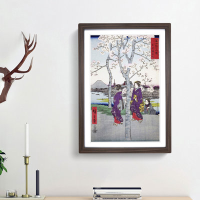 The Sumida Embankment by Utagawa Hiroshige - Picture Frame Painting Print