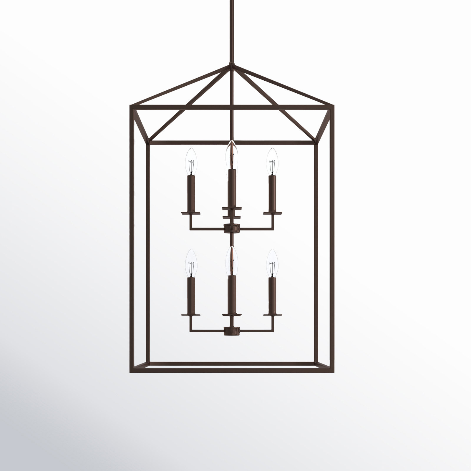 Ellis 8 - Light Dimmable Lantern Chandelier, No, 30.75" H x 19" W x 19" D, Bronze