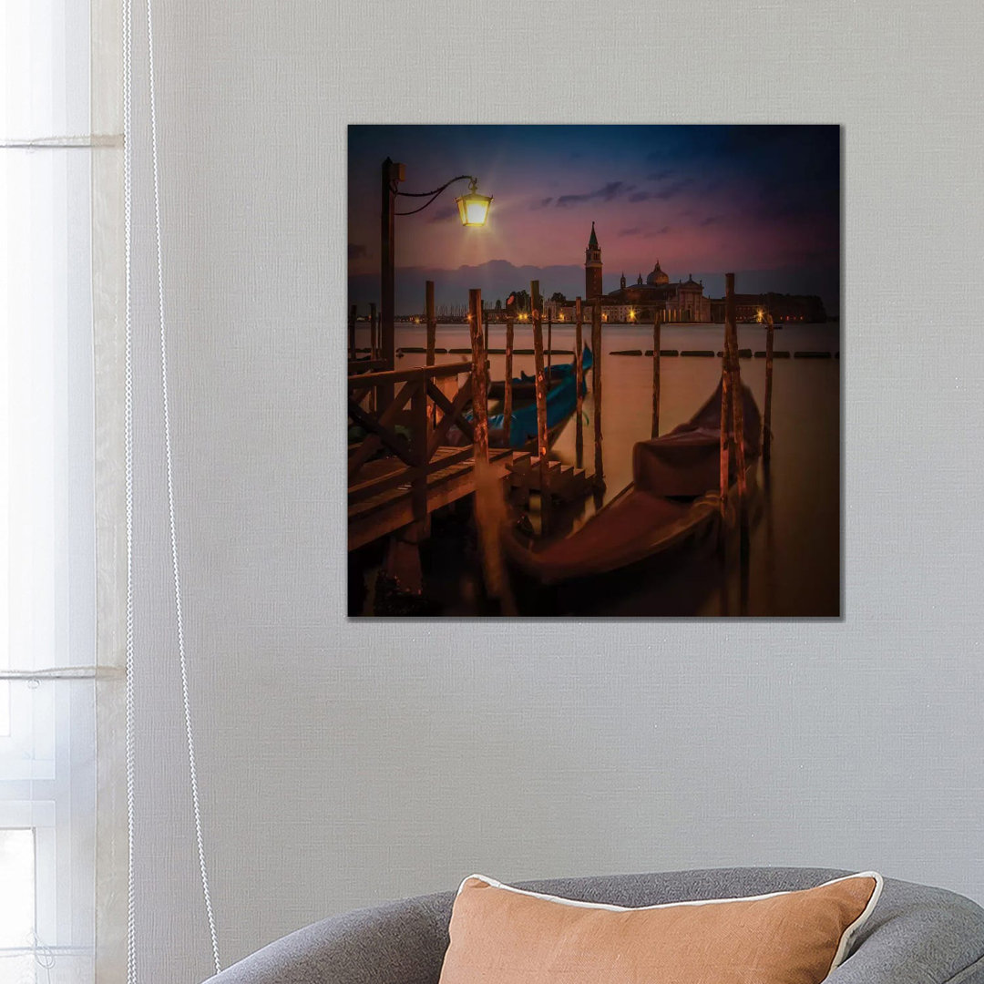 Venice Gondolas During Sunrise by Melanie Viola - Wrapped Canvas Print