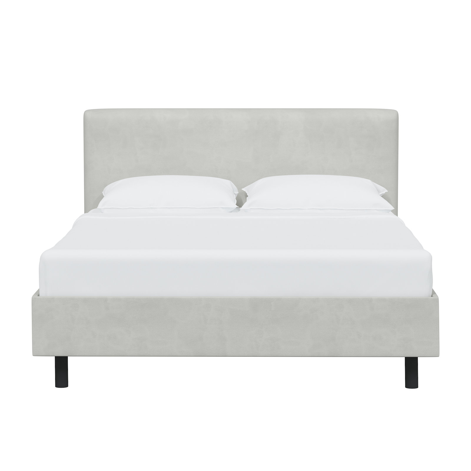Pyburn Platform Bed, Queen, Bella Light Gray Performance Velvet