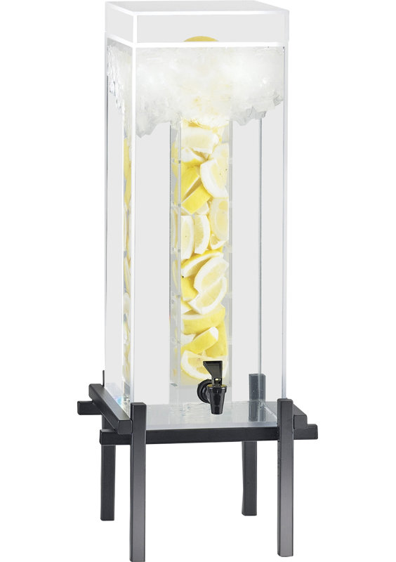 One By One Beverage Dispenser with Infusion Chamber, Black, 25.5" H x 10.25" W x 10.5" D
