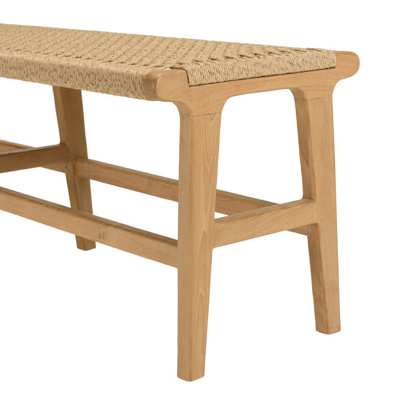 3-Seater Garden Bench Teak Seat Synthetic