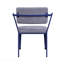 Chaise de bureau en tissu gris et finition bleue-1593749818