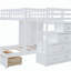 Lit superposé double avec garde-robe, tiroirs, blanc-121069925