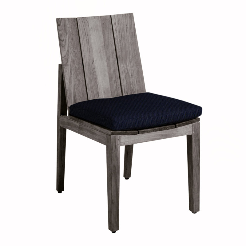 Chaise d'appoint en teck Ashland - Huître, Teck huître, Trépointe, Lin marine