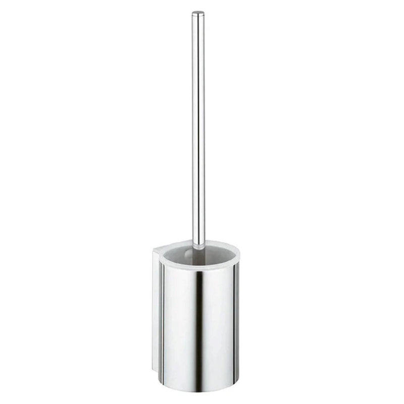Plan Wall-Mounted Toilet Brush and Holder, White/Chrome