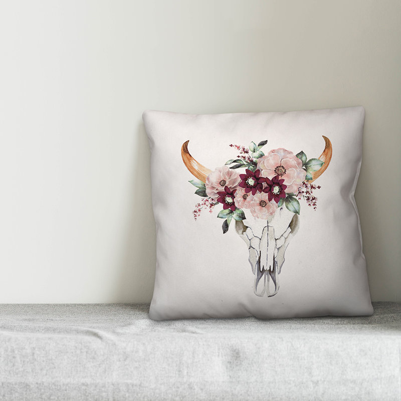 Floral Pillow Cover, 16" x 16"