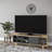 Scandinavian TV Stand, Oak w/ Anthracite, 63.0 x 13.8 x 19.1 inches | 100% Melamine Coated Particle Board, Thickness: 0.7 inches | Wall-Mountable Design, Multiple Shelves for Storage | Stylish w/ Functional Entertainment Center-610206785