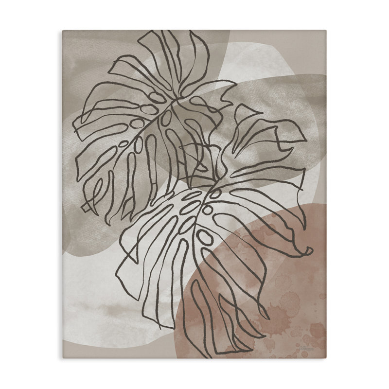 Contour de feuille dans des tons de terre, design par Cat Thurman Designs, H 30 po x l 24 po
