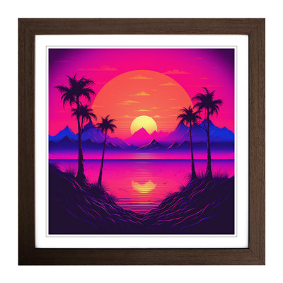 Sunset Vaporwave No.3 - Framed Print