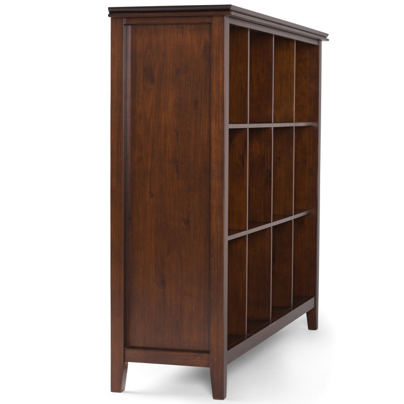 Russet Brown Solid Wood 12 Cube Storage Bookcase