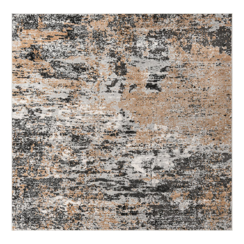 Brown Area Rug, Square 7'10"
